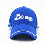 Baseball Caps Royal Blue BFcap Embroidered Adjustable Baseball Cap Casual White Piping Trim Sun Curved Brim Sports Hat