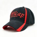 Baseball Caps Black Red Flcap Embroidered Logo Adjustable Baseball Cap Casual Unisex Red Side Stripe Sports Hat