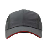 Sports Caps Quick Dry Dark Grey Breathable Side Mesh Hiking Cycling Running Baseball Cap Lightweight Red Brim Trim Adjustable Outdoor Sports Hat