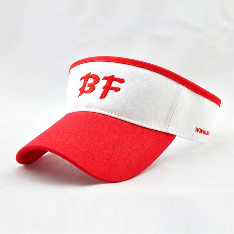 Visor Caps Red BF Embroidered Sun Protection Sports Sun Visor Hat Unisex Casual White Adjustable Golf Tennis Cap