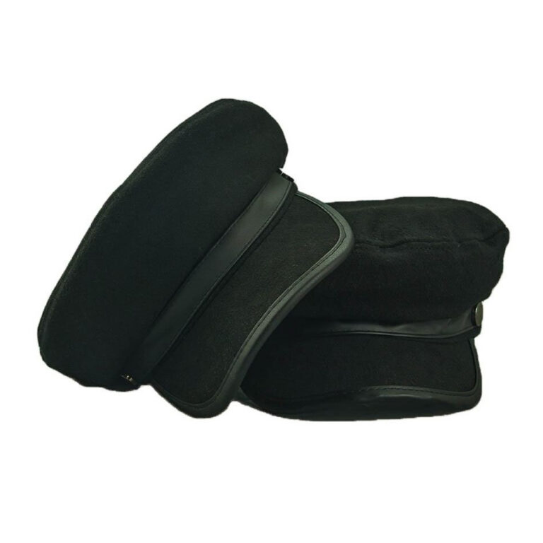 Newsboy Caps Classic Black Wool Blend Captain Fiddler Hat PU Leather Strap Winter Sailor Cap Vintage Casual Trim Metal Button Warm Lined Captain Cap