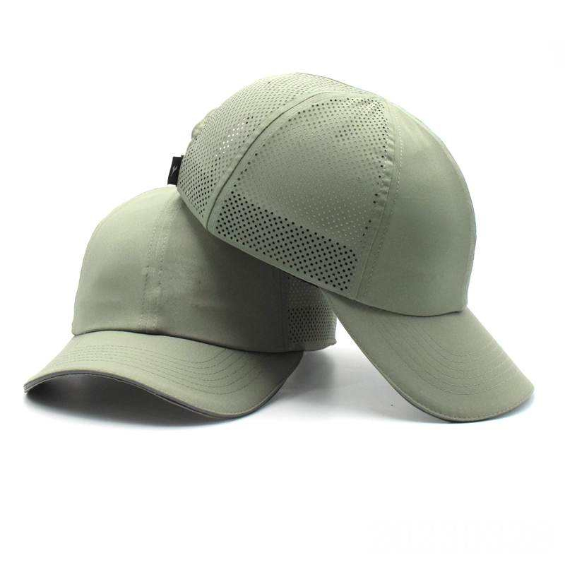 Sports Caps 6 Panel Sage Green Quick Dry Laser Cut Perforated Baseball Cap Breathable Running Golf Hiking Adjustable Outdoor Sports Sun Hat