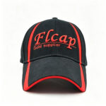 Baseball Caps Black Red Flcap Embroidered Logo Adjustable Baseball Cap Casual Unisex Red Side Stripe Sports Hat