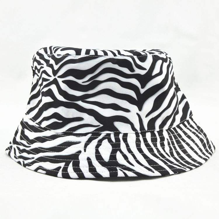 Bucket Hats Fashion Black White Zebra Animal Print Bucket Cap Unisex Trendy Streetwear Fisherman Hat