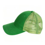 Trucker Caps Green Summer Unisex Blank Outdoor Mesh Trucker Hat Solid Color Breathable Adjustable Curved Brim Baseball Cap