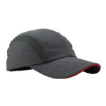 Sports Caps Quick Dry Dark Grey Breathable Side Mesh Hiking Cycling Running Baseball Cap Lightweight Red Brim Trim Adjustable Outdoor Sports Hat