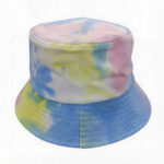 Bucket Hats 100% Cotton Tie-Dye Flymoon Embroidered Reversible Bucket Cap Striped Rainbow Colorful Fisherman Hat