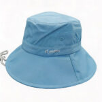 Bucket Hats Summer Solid ColorUV Protection Wide Brim Rope Bucket Caps UV Color Changing Heat Transfer Flymoon Logo Hat with Ponytail Hole