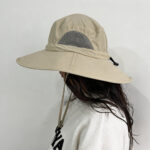 Bucket Hats UPF50+ Side Breathable Mesh Outdoor Ultra Wide Brim Bucket Cap Hiking Camping Adjustable Frishing Hat with Chin Strap