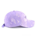 Baseball Caps Light Purple Tie Dye Flymoon Embroidered Adjustable Baseball Cap Unisex Casual Streetwear Outdoor Curved Brim Hat