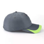Sports Caps Lightweight Quick Dry Grey Contrast Lime Green Brim Baseball Cap Men Women Adjustable Outdoor Running Golf Curved Brim Sunshade Sports Hat
