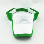 Visor Caps White Front Green Brim Adjustable Sports Sun Visor Hat Breathable Outdoor Cap
