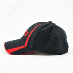 Baseball Caps Black Red Flcap Embroidered Logo Adjustable Baseball Cap Casual Unisex Red Side Stripe Sports Hat