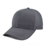 Sports Caps Dark Grey Perforated Laser Cut Perforated Baseball Cap Quick Dry Breathable Curved Brim Adjustable Outdoor Sports Hat