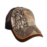 Trucker Caps Brown Camouflage Hunting Outdoor Trucker Hat Orange Trim Adjustable Mesh Baseball Cap