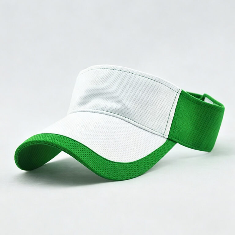 Visor Caps White Front Green Brim Adjustable Sports Sun Visor Hat Breathable Outdoor Cap