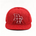 Flat Brim Caps Red 3D White-Outline BF Embroidered Flat Brim Adjustable Snapback Cap Casual Unisex Hip-Hop Streetwear Baseball Hat