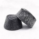 Bucket Hats Vintage Faux Fur Fez Warm Short Cylinder Hat Winter Plush Gray Solid Felt Short Cone Flat Top Cap