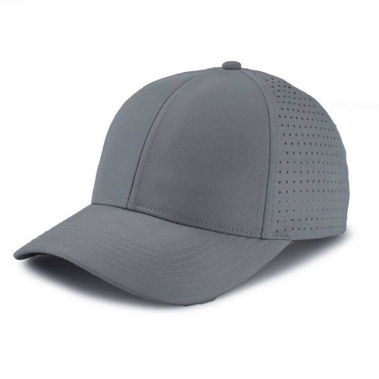 Sports Caps Grey Lightweight Laser Cut Hole Ventilated Perforated Adjustable Baseball Cap Quick Dry Breathable Running Golf Outdoor Sports Hat