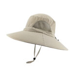 Bucket Hats UPF50+ Side Breathable Mesh Outdoor Ultra Wide Brim Bucket Cap Hiking Camping Adjustable Frishing Hat with Chin Strap