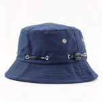 Bucket Hats Navy Blue Adjustable Drawstring Wide Brim Fisherman Hat Breathable Metal Eyelet Vent Sun Protection Sport Hiking Travel Bucket Cap