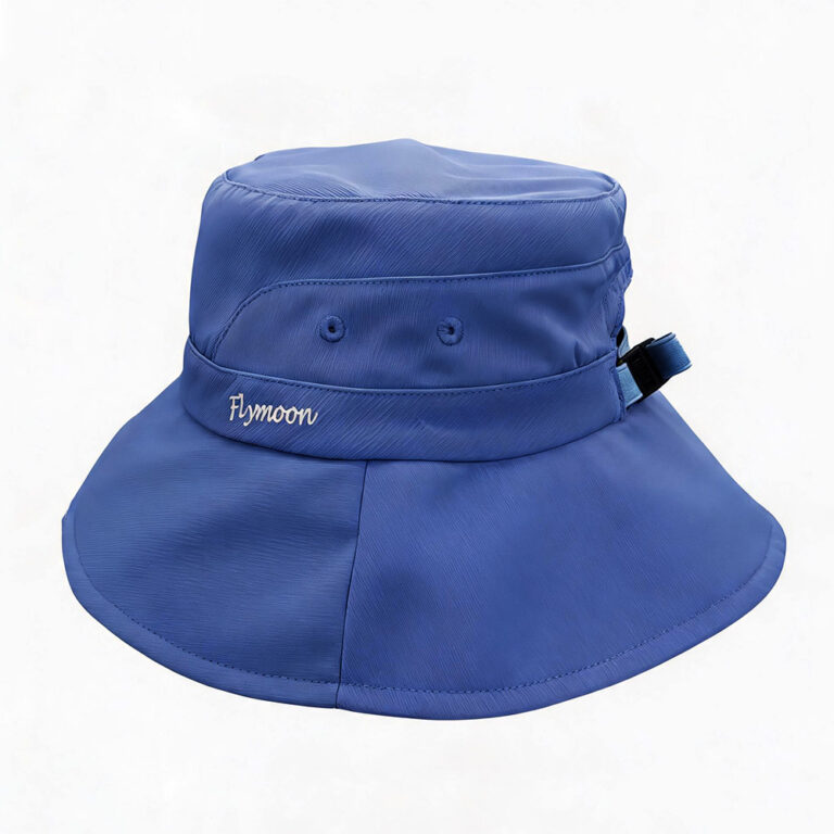 Bucket Hats Summer Solid ColorUV Protection Wide Brim Rope Bucket Caps UV Color Changing Heat Transfer Flymoon Logo Hat with Ponytail Hole