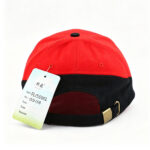 Baseball Caps Cotton Red Black Colorblock BFcap Embroidered Adjustable Baseball Cap Casual Two Tone Brass Buckle Outdoor Curved Brim Sports Hat