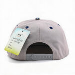 Flat Brim Caps Unisex Blue Yellow Tropical Leaf Print Brim Adjustable Snapback Hat Light Gray BF Embroidered Street Style Flat Bill Baseball Cap