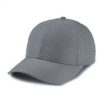Sports Caps Grey Lightweight Laser Cut Hole Ventilated Perforated Adjustable Baseball Cap Quick Dry Breathable Running Golf Outdoor Sports Hat