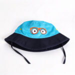 Bucket Hats Kids Outdoor Beach Camping Travel Adjustable Bucket Cap Toddler Cute Cartoon Glasses Eyes Print Wide Brim Fisherman Hat with Chin Strap