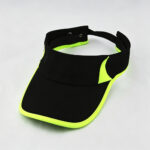 Visor Caps Lightweight Black Sun Visor Fluorescent Green Trim Adjustable Golf Sports Hat Summer Cotton Plain Running Empty Top Cap