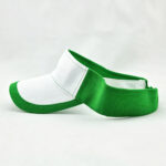 Visor Caps White Front Green Brim Adjustable Sports Sun Visor Hat Breathable Outdoor Cap