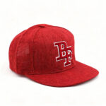 Flat Brim Caps Red 3D White-Outline BF Embroidered Flat Brim Adjustable Snapback Cap Casual Unisex Hip-Hop Streetwear Baseball Hat