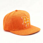 Flat Brim Caps Orange 3D White-Outline BF Embroidered Flat Brim Outdoor Snapback Cap Casual Unisex Hip-Hop Streetwear Adjustable Baseball Hat