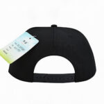 Flat Brim Caps 5 Panel Black 3D Letters Embroidery Snapback Cap Orange Print Flat Brim Hat