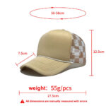 Trucker Caps Foam Checkered Trucker Hat Plaid Blank Rope Curved Brim Adjustable Mesh Baseball Cap