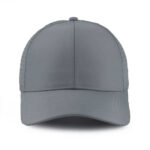 Sports Caps Grey Lightweight Laser Cut Hole Ventilated Perforated Adjustable Baseball Cap Quick Dry Breathable Running Golf Outdoor Sports Hat