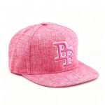 Flat Brim Caps Unisex Pink 3D White-Outline BF Embroidered Hip-Hop Adjustable Snapback Cap Casual Streetwear Outdoor Flat Brim Baseball Hat