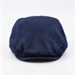 Newsboy Caps Vintage Dark Washed Denim Flat Cap Classic Ivy Newsboy Hat with Elastic Rear Band