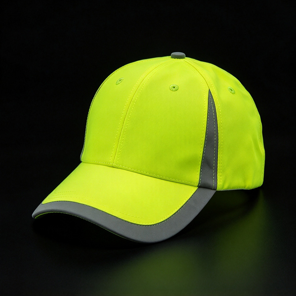 Sports Caps High Visibility Reflective Safety Adjustable Baseball Cap Fluorescent Yellow Reflective Strip Work Curved Brim Outdoor Sports Hat