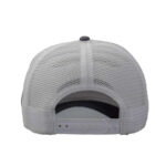 Trucker Caps Grey White Curved Bill Adjustable Trucker Hat Black Square Patch Curved Brim Outdoor Mesh Baseball Cap