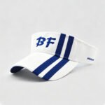 Visor Caps Blue & White Striped 3D BF Embroidery Adjustable Empty Top Cap Uv Protection Side Panel Embroidered Sun Visor Golf Hat