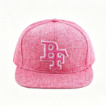 Flat Brim Caps Unisex Pink 3D White-Outline BF Embroidered Hip-Hop Adjustable Snapback Cap Casual Streetwear Outdoor Flat Brim Baseball Hat