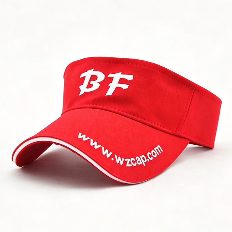 Visor Caps ALL-Red Sun Visor Adjustable Sports Hat Unisex Breathable White BF Embroidered Trim Tennis Golf Sun Protection Empty Top Cap
