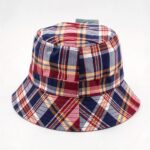 Bucket Hats Classic Tartan Reversible Plaid Bucket Cap Check Print Double Sided Wide Brim Fisherman Hat