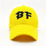 Baseball Caps Yellow 3D BF Embroidered Breathable Mesh Baseball Cap Unisex Adjustable Running Sports Hat