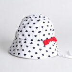 Bucket Hats Toddler Love Print Red Bow & Chin Strap Bucket Cap Baby Girls Heart Sun Protection Outdoor Fisherman Hat