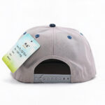 Flat Brim Caps Casual Light Grey BF CAP Embroidered Logo Flat Brim Baseball Cap Unisex Streetwear Navy Tropical Palm & Flower Print Brim Adjustable Snapback Hat