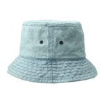 Bucket Hats Vintage Light Blue Washed Denim Travel Beach Outdoor Bucket Cap Unisex Casual Stone Breathable Vent Eyelets Sun Fisherman Hat