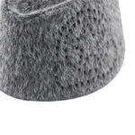 Bucket Hats Vintage Faux Fur Fez Warm Short Cylinder Hat Winter Plush Gray Solid Felt Short Cone Flat Top Cap